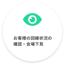 お客様の回線状況の確認・会場下見